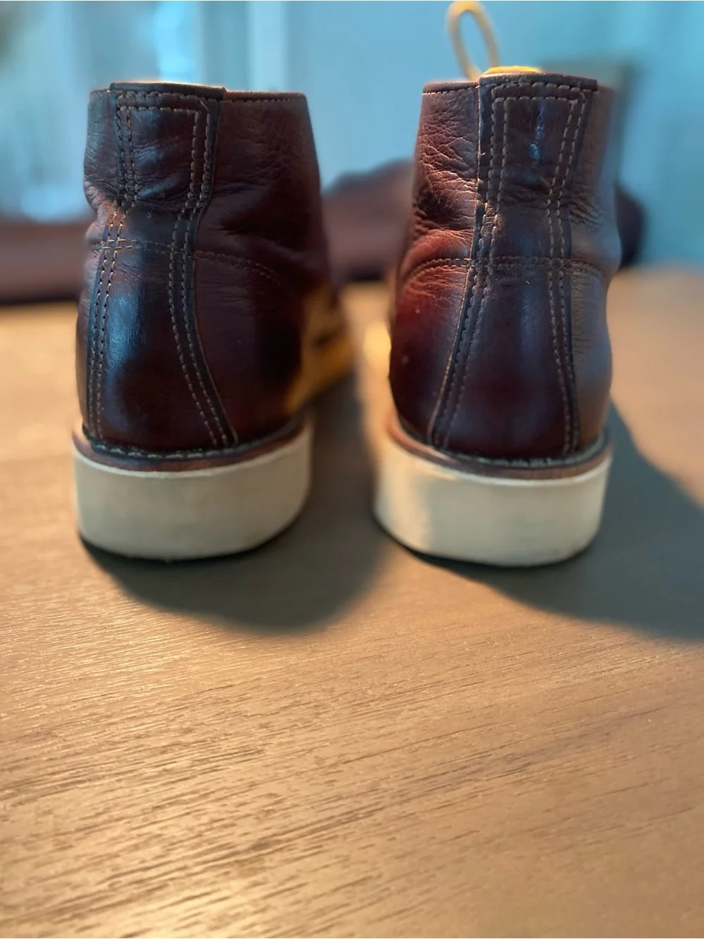Red Wing Shoes Men's Chukka Boots in Burgundy with Tan Laces